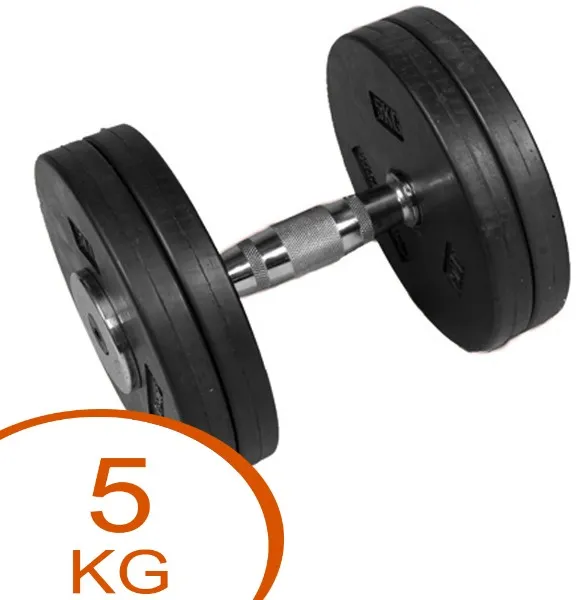 Eurosport Feste Gummi-Scheibenhantel 5kg (1 Stk.)